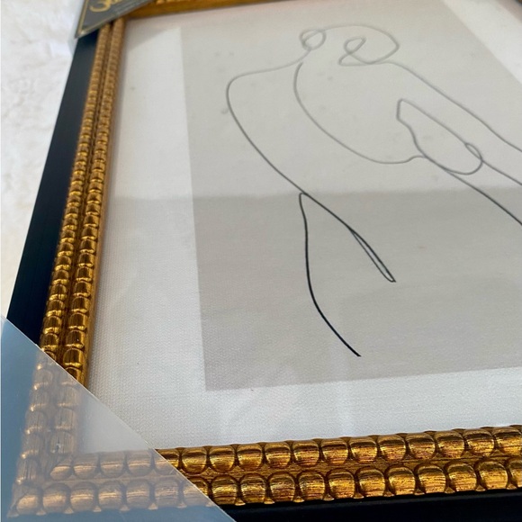 NEW Oliver Gal Set: 2 Black Gold Frame Line Art Nude Woman Art Canvas Matching - Picture 3 of 8